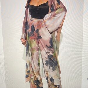 “Dark Seduction” Satin Matching kimono Set